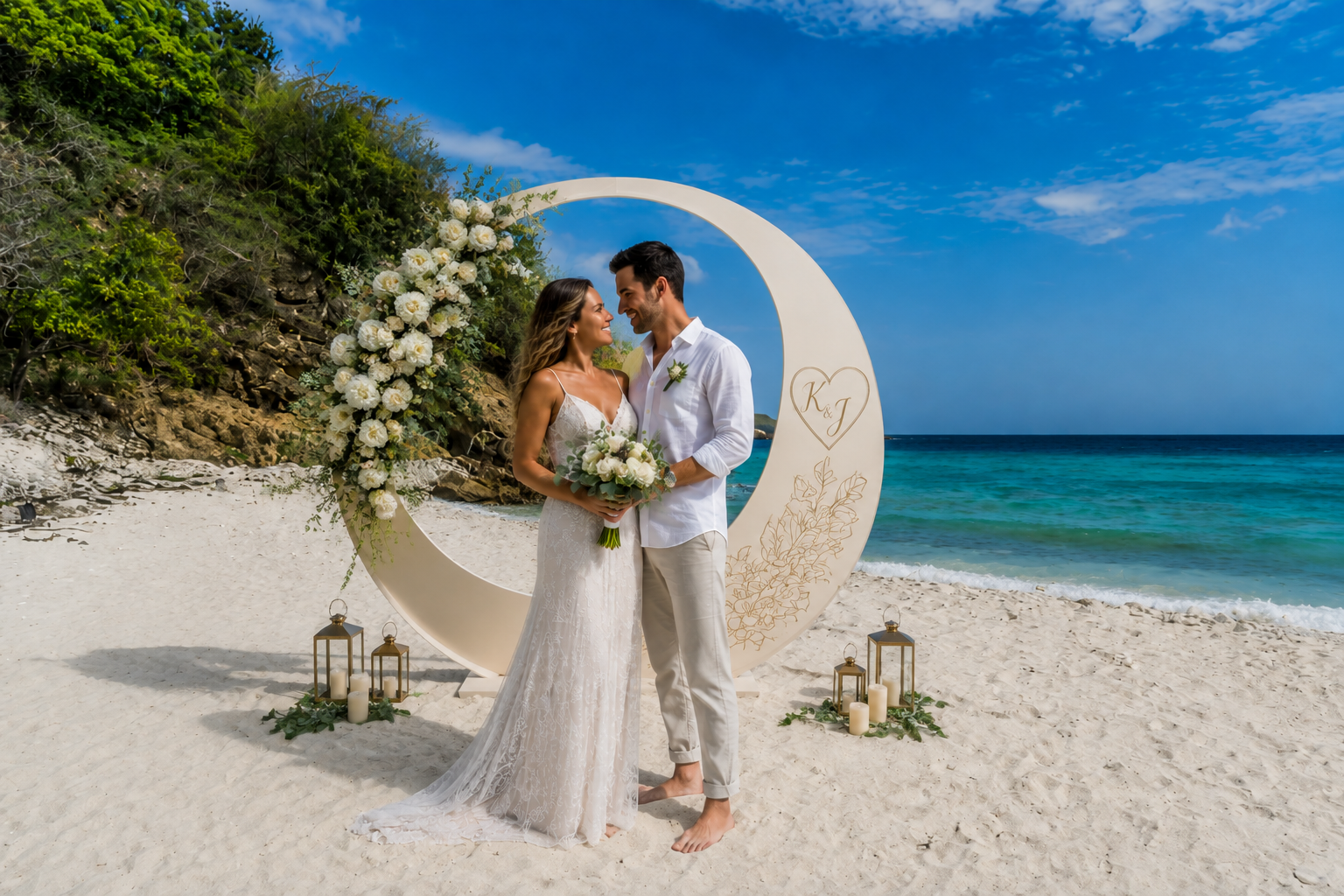 Romantic destination wedding in Curacao