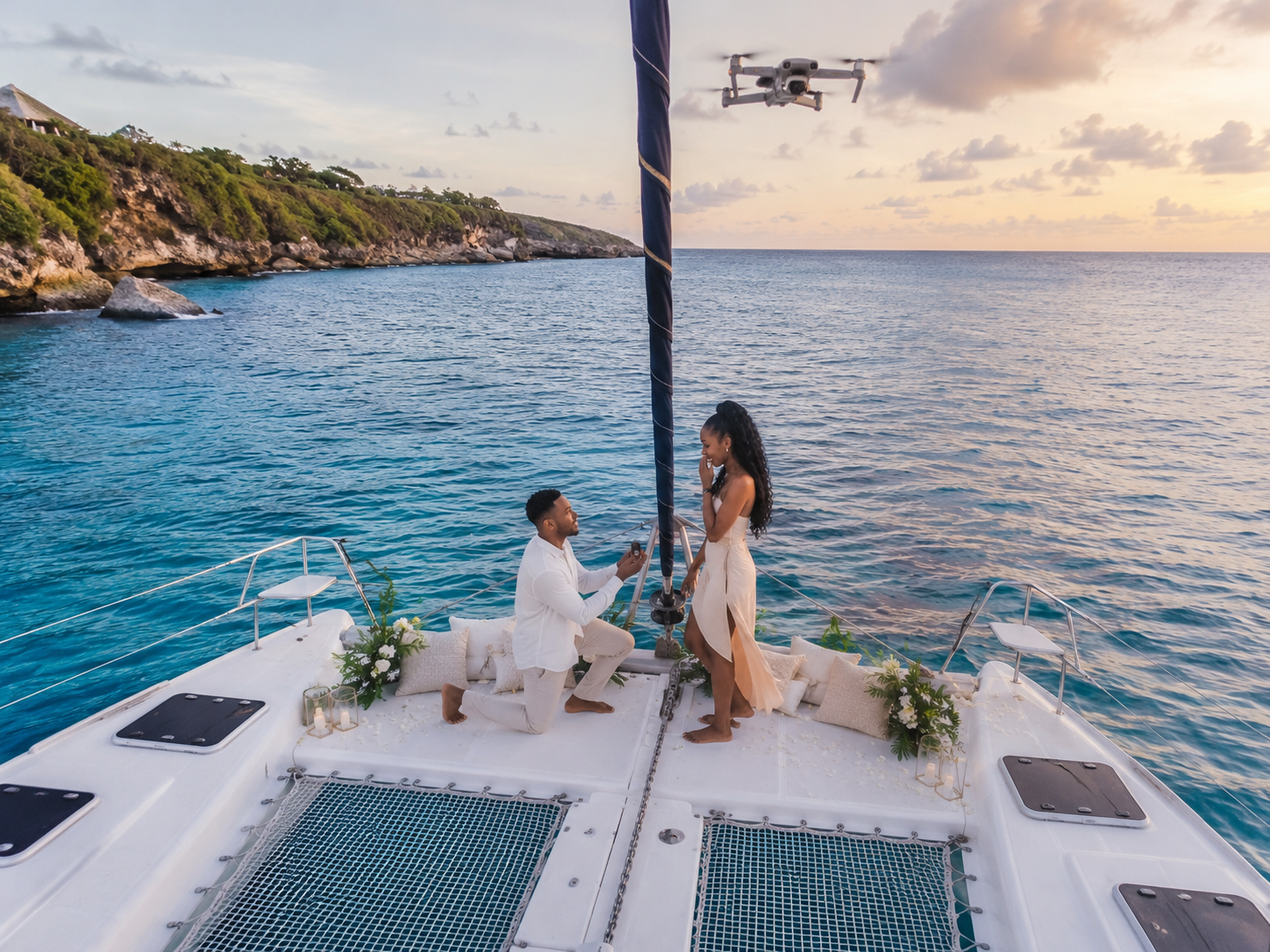 Romantic proposal in Curacao